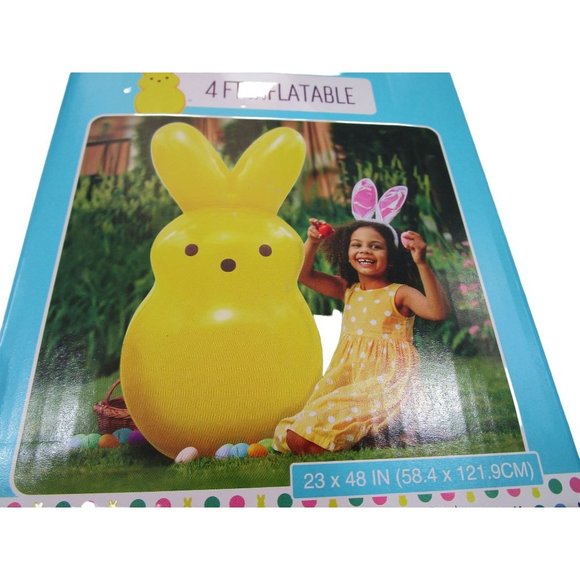 Yellow Easter Bunny Inflatable Classic Peep New 4ft Tall - Picture 5 of 13